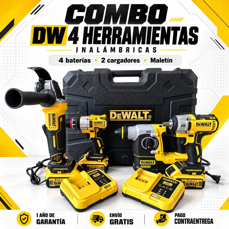 Kit Profesional Inalámbrico de Cuatro Herramientas